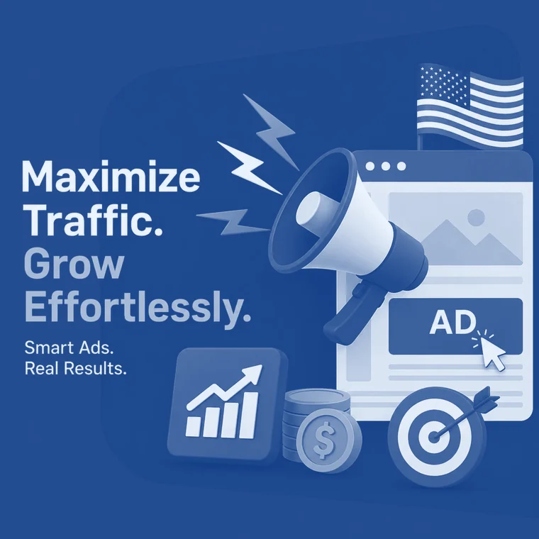 Best ad network for website monetization: ad units, US traffic and reach shown on a browser page
